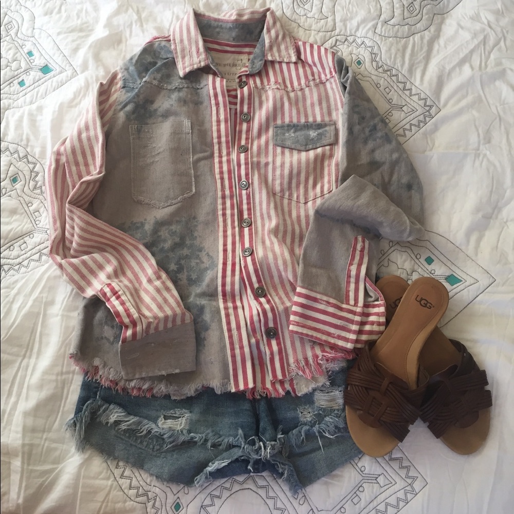 F R E E P E O P L E Americana Button Down - image 1